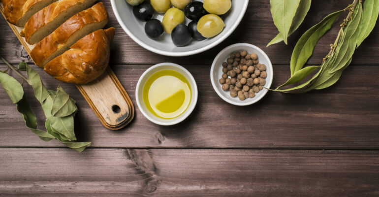 top-view-gourmet-snacks-table